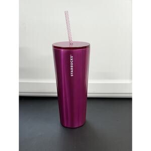 Starbucks Christmas Holiday Pink Puffy SS‎ Tumbler New 24oz